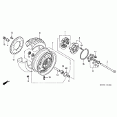 Схема узла: Заднее колесо для Honda VTX1800