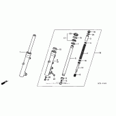 Схема вузла: Вилка передньої осі для Honda FSC600 Silver Wing