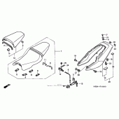 Схема вузла: Сидіння і Бічний обтічник для Honda VTR1000 Superhawk