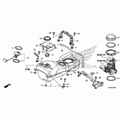 Схема узла: Топливный бак для Honda GL1800 Gold Wing