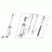 Схема вузла: Вилка передньої осі для Honda VFR400