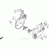 Схема узла: Переднее колесо cover для Honda GL1500 Gold Wing Aspencade