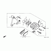 Схема узла: Задний тормозной суппорт для Honda GL1500 Valkyrie Deluxe