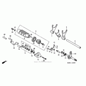 Схема узла: Копирный вал & Вилки & Вал переключения для Honda VF750 Magna