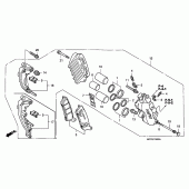 Схема вузла: Передній гальмівний супорт для Honda FJS400 Silver Wing