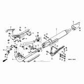 Схема вузла: Вихлопна система для Honda VT1100 Shadow Aero