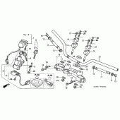 Схема вузла: Верхня траверса & Кліпон керма для Honda XL650 Transalp