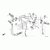 Схема узла: Ручка руля & Пульт управления рулевой & Тросики для Honda CRF150 CRF150R