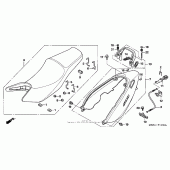 Схема узла: Сиденье & Боковой обтекатель для Honda CB600F 599