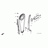 Схема вузла: Ланцюг ГРМ & Натяжник & Заспокоювач для Honda XR400
