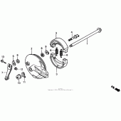 Схема узла: Задний тормозной барабан для Honda XL600 Transalp