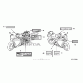 Схема вузла: Інформаційні наклейки для Honda VFR1200 VFR