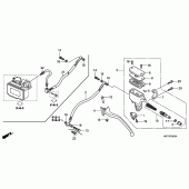 Схема вузла: Задній гальмівний циліндр для Honda FJS400 Silver Wing