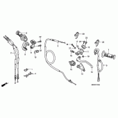 Схема узла: Ручка руля & Пульт управления рулевой & Тросики для Honda CRF450 CRF450R