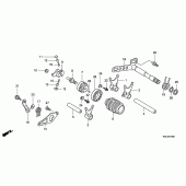 Схема вузла: Копірний вал & Вилки & Вал перемикання для Honda CRF250 CRF250X