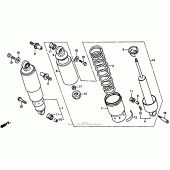 Схема вузла: Rear shock asorber для Honda VT1100 Shadow