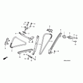 Схема узла: Цепь ГРМ и Натяжитель и Успокоитель для Honda VF750 Magna