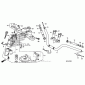 Схема вузла: Верхня траверса & Кліпон керма для Honda NT700 NT700V