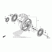 Схема вузла: Переднє колесо для Honda CB1000 CB1000R