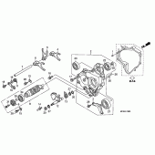 Схема узла: Копирный вал & Вилки & Вал переключения для Honda ST1300 Pan-European