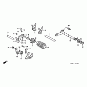 Схема узла: Копирный вал и Вилки и Вал переключения для Honda CR250