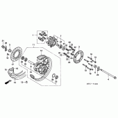 Схема вузла: Заднє колесо для Honda FMX650