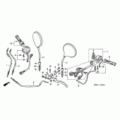 Схема узла: Ручка руля и Пульт управления рулевой и Тросики (CB600F2) для Honda CB600F Hornet