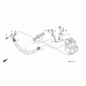 Схема узла: Труба водная для Honda VT600 Shadow VLX