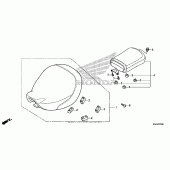 Схема вузла: Сидіння (1) для Honda VT750 Shadow Aero