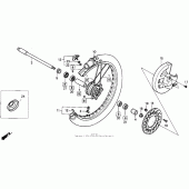 Схема узла: Переднее колесо 95-96 для Honda CR250
