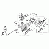 Схема узла: Задний тормозной суппорт 2 для Honda VFR1200 VFR