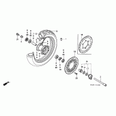 Схема вузла: Переднє колесо (VT1100C2) для Honda VT1100 Shadow ACE