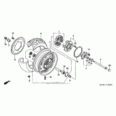 Схема вузла: Заднє колесо (vtx1800c) для Honda VTX1800