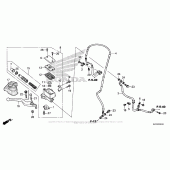 Схема вузла: Гальмівний циліндр переднього тормозаr (2) для Honda CRF250