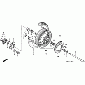 Схема узла: Заднее колесо для Honda GL1500 Gold Wing Special Edition
