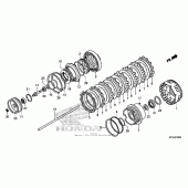 Схема узла: Сцепление для Honda GL1800 Gold Wing