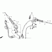 Схема вузла: Пульт управління рульовой і Троси для Honda ST1100 Pan-European