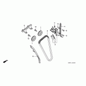 Схема узла: Цепь ГРМ и Натяжитель и Успокоитель для Honda CB750 Seven Fifty