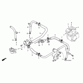 Схема вузла: Труба водна (VT1100CS / CT) для Honda VT1100 Shadow