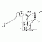 Схема вузла: Rr. головний гальмівний циліндр для Honda XR250