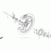 Схема узла: Передние колесо для Honda XR600