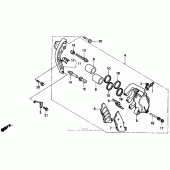 Схема вузла: Передній гальмівний супорт для Honda NT650 Hawk GT