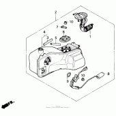 Схема узла: Топливный бак set 90 для Honda GL1500 Gold Wing