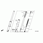 Схема узла: Вилка передней оси для Honda VT750 Shadow Spirit