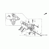 Схема вузла: Задній гальмівний супорт для Honda RVT1000R RVT RC51