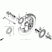 Схема вузла: Заднє колесо 90-91 для Honda XR250