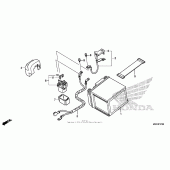 Схема вузла: Акумулятор (1) для Honda CBR1000 CBR1000RR Fireblade