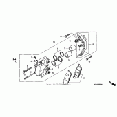 Схема вузла: Передній гальмівний супорт для Honda VTX1300