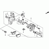 Схема вузла: Задній гальмівний супорт для Honda VT1100 Shadow ACE
