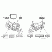 Схема узла: Информационные наклейки для Honda VT125 Shadow